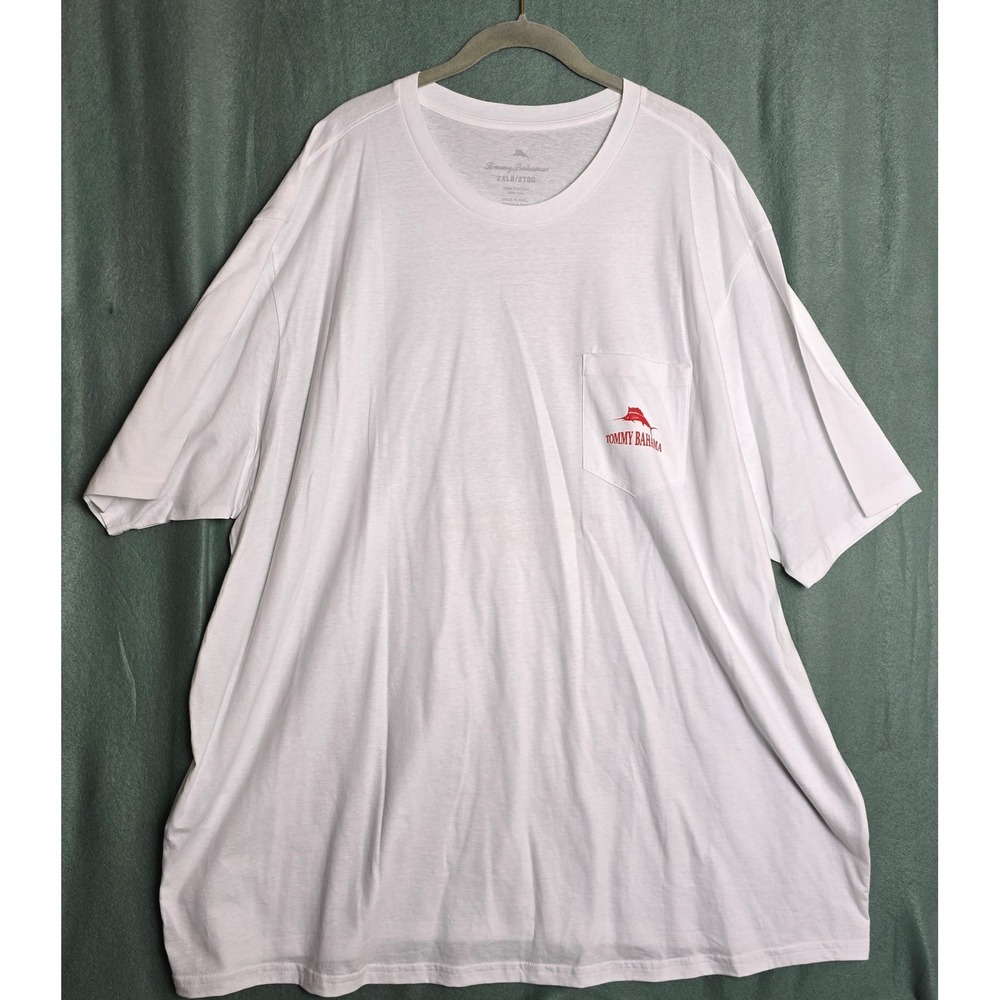 Tommy Bahama Mens 2XLB White Iron Out The Details Golf Pocket Graphic T-Shirt